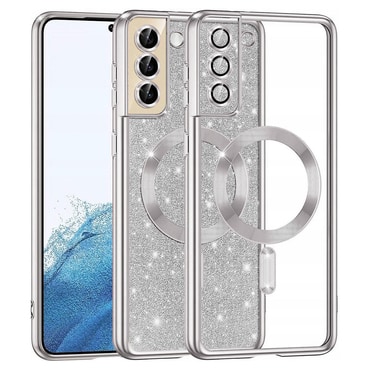 TPU gel maskica Techsuit "Luxury Glitter MagSafe" za Samsung Galaxy S22 - silver