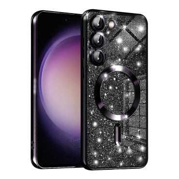 TPU gel maskica Techsuit "Luxury Glitter MagSafe" za Samsung Galaxy S23 - black