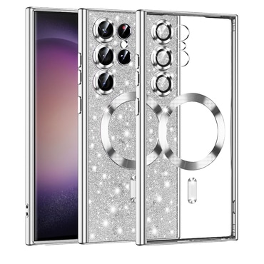 TPU gel maskica Techsuit "Luxury Glitter MagSafe" za Samsung Galaxy S23 Ultra - silver