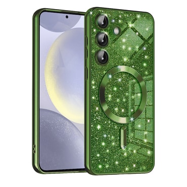 TPU gel maskica Techsuit "Luxury Glitter MagSafe" za Samsung Galaxy S24 Plus - deep green