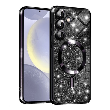 TPU gel maskica Techsuit "Luxury Glitter MagSafe" za Samsung Galaxy S24 - black
