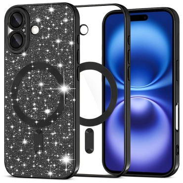 TPU gel maskica Techsuit "Luxury Glitter MagSafe" za iPhone 16 - black