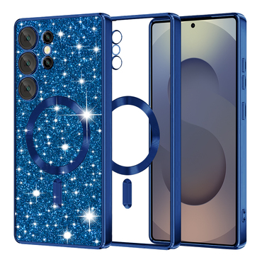 TPU gel maskica Techsuit "Luxury Glitter MagSafe" za Samsung Galaxy S25 Ultra - deep blue