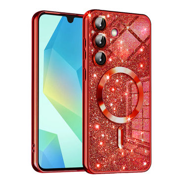 TPU gel maskica Techsuit "Luxury Glitter MagSafe" za Samsung Galaxy A16 4G / 5G - red
