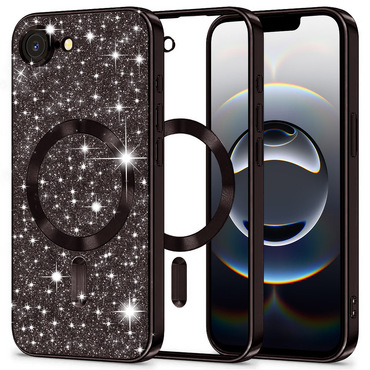 TPU gel maskica Techsuit "Luxury Glitter MagSafe" za iPhone 16e / 17e - black