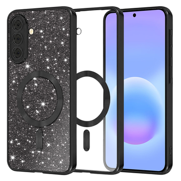 TPU gel maskica Techsuit "Luxury Glitter MagSafe" za Samsung Galaxy A57 - black