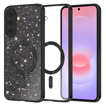 TPU gel maskica Techsuit "Luxury Glitter MagSafe" za Samsung Galaxy A37 - black