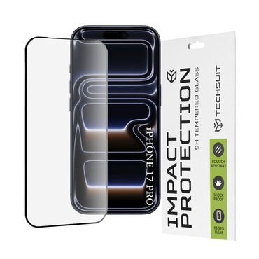 Premium 3D Full Body zaštitno staklo "Techsuit" za iPhone 17 Pro / 18 Pro - crn
