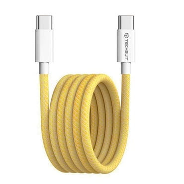 Punjač i podatkovni 60W USB-C na USB-C kabel Techsuit "PCB114D" - 1m - yellow