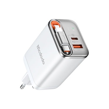 Zidni 67W punjač Mcdodo "FreeGo Series (CH-4103)" s izvlačnim USB-C kabelom i digitalnim prikazom - white