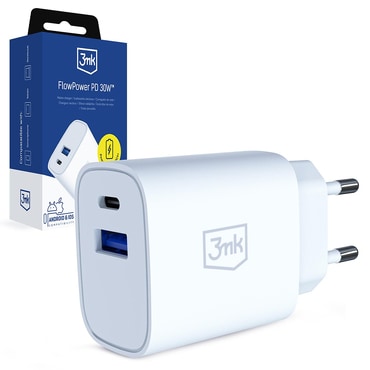 Zidni 30W punjač 3mk "GaN" USB i USB-C, PD 3.0, QC4 - white