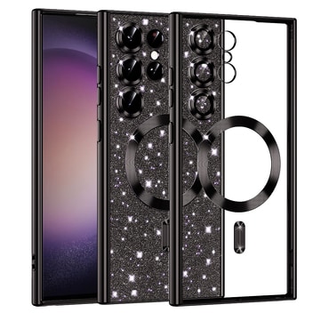 TPU gel maskica Techsuit "Luxury Glitter MagSafe" za Samsung Galaxy S23 Ultra - black
