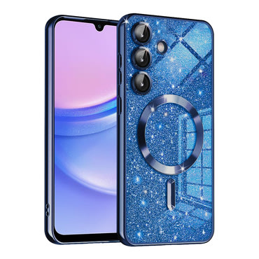 TPU gel maskica Techsuit "Luxury Glitter MagSafe" za Samsung Galaxy A15 - deep blue