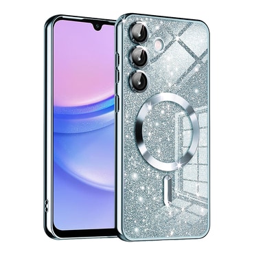 TPU gel maskica Techsuit "Luxury Glitter MagSafe" za Samsung Galaxy A15 - light blue