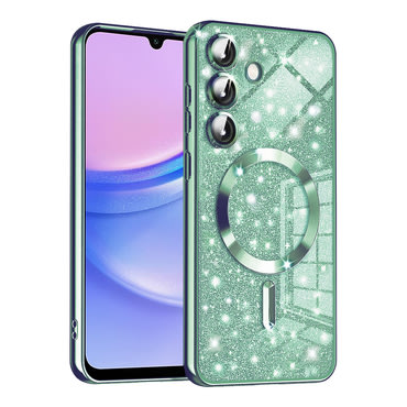 TPU gel maskica Techsuit "Luxury Glitter MagSafe" za Samsung Galaxy A15 - light green