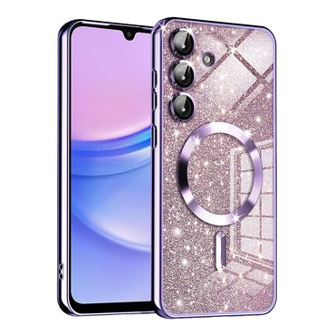 TPU gel maskica Techsuit "Luxury Glitter MagSafe" za Samsung Galaxy A15 - light purple