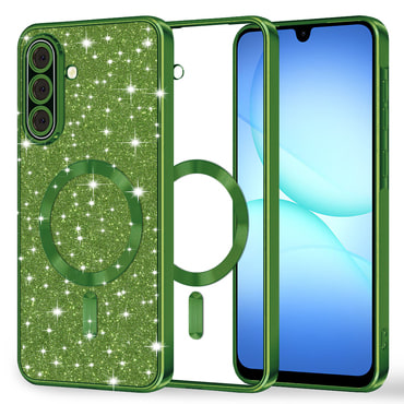TPU gel maskica Techsuit "Luxury Glitter MagSafe" za Samsung Galaxy A17 4G / A17 5G - deep green