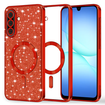 TPU gel maskica Techsuit "Luxury Glitter MagSafe" za Samsung Galaxy A17 4G / A17 5G - red