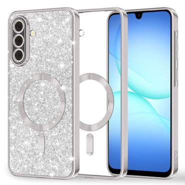 TPU gel maskica Techsuit "Luxury Glitter MagSafe" za Samsung Galaxy A17 4G / A17 5G - silver