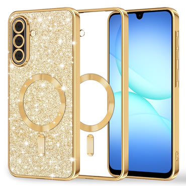 TPU gel maskica Techsuit "Luxury Glitter MagSafe" za Samsung Galaxy A17 4G / A17 5G - gold