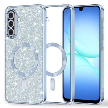 TPU gel maskica Techsuit "Luxury Glitter MagSafe" za Samsung Galaxy A17 4G / A17 5G - light blue