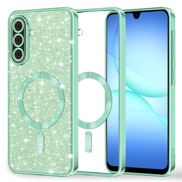 TPU gel maskica Techsuit "Luxury Glitter MagSafe" za Samsung Galaxy A17 4G / A17 5G - light green