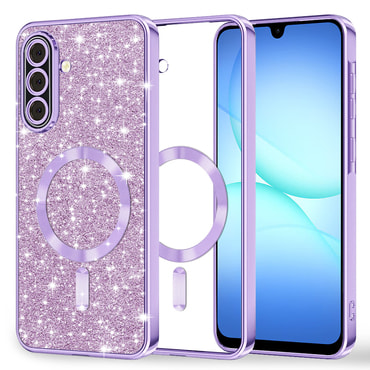 TPU gel maskica Techsuit "Luxury Glitter MagSafe" za Samsung Galaxy A17 4G / A17 5G - light purple