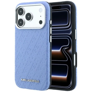 Maskica Karl Lagerfeld "Grained Leather Metal Logo MagSafe" za iPhone 17 Pro / 18 Pro / 18 Pro Max - blue