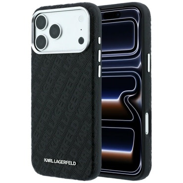 Maskica Karl Lagerfeld "Grained Leather Metal Logo MagSafe" za iPhone 17 Pro / 18 Pro / 18 Pro Max - black