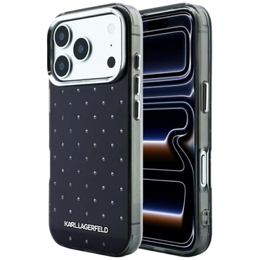 Maskica Karl Lagerfeld "IML Rhinestones and Electroplated Logo" za iPhone 17 Pro Max / 18 Pro Max / 18 Pro - black