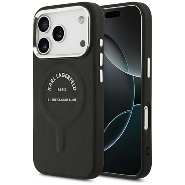 Maskica Karl Lagerfeld "HC MagSafe Leather EMB. Ring with Karl RSG Logo" za iPhone 17 Pro / 18 Pro - black