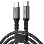Punjač i podatkovni 240W USB-C na USB-C kabel Techsuit "TitanSync Pro (CX2)" - 480Mbps - 2m - gray
