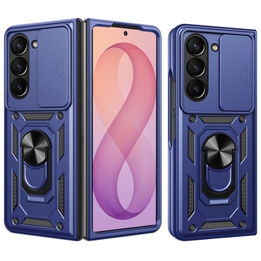 Robusna maska MaX-Armor s obručem, metalnom pločicom i zaštitom zadnjih kamera za Samsung Galaxy Z Fold7 / Z Fold8 Ultra - blue