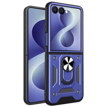 Robusna maska MaX-Armor s obručem, metalnom pločicom i zaštitom zadnjih kamera za Samsung Galaxy Z Flip8 - blue
