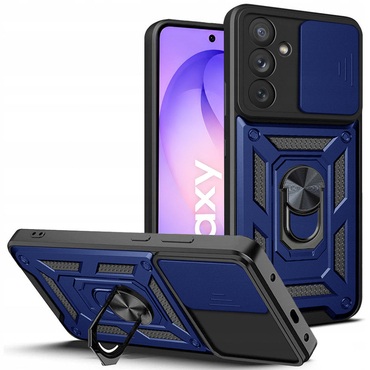 Robusna maska MaX-Armor s obručem, metalnom pločicom i zaštitom zadnjih kamera za Samsung Galaxy S25 FE / S26 FE - blue