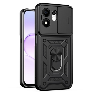 Robusna maska MaX-Armor s obručem, metalnom pločicom i zaštitom zadnjih kamera za Honor 600 Smart - black