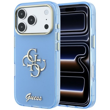 Maskica Guess "IML 4G Metal Script" za iPhone 17 Pro / 18 Pro / 18 Pro - light blue