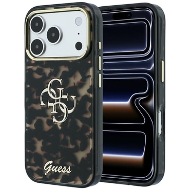 Maskica Guess "IML 4G Metal Script" za iPhone 17 Pro / 18 Pro / 18 Pro - tortoise