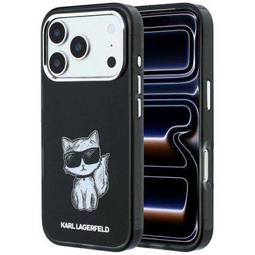 Premium maskica Karl Lagerfeld "IML Choupette Body Sketch Print MagSafe" za iPhone 17 Pro Max / 18 Pro Max / 18 Pro - black