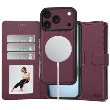 Premium maskica Tech-Protect "Wallet MagSafe" za iPhone 17 Pro Max / 18 Pro Max - mulberry