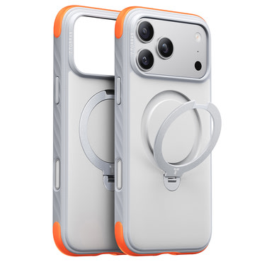 Premium maskica Torras "Ostand Q3 Rugged" za iPhone 17 Pro / 18 Pro / 18 Pro Max - sunrise white