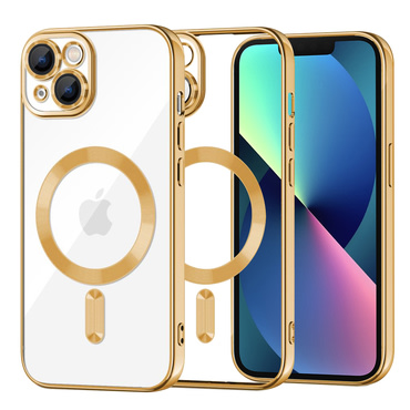 Maskica Techsuit "Luxury Crystal MagSafe" za iPhone 13 - gold