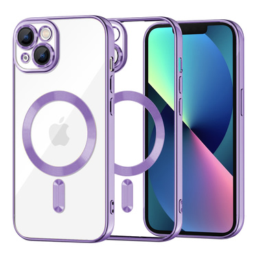 Maskica Techsuit "Luxury Crystal MagSafe" za iPhone 13 - light purple