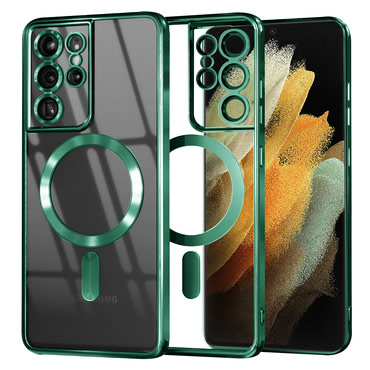 Maskica Techsuit "Luxury Crystal MagSafe" za Samsung Galaxy S21 Ultra - light green