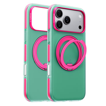 Premium maskica Torras "Ostand O3 Hue" za iPhone 17 Pro Max / 18 Pro Max / 18 Pro - neon moss
