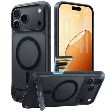 Premium maskica Torras "Ostand L1 Guardian" za iPhone 17 Pro Max / 18 Pro Max / 18 Pro - black