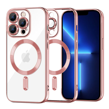 Maskica Techsuit "Luxury Crystal MagSafe" za iPhone 13 Pro Max - pink