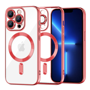 Maskica Techsuit "Luxury Crystal MagSafe" za iPhone 13 Pro Max - red