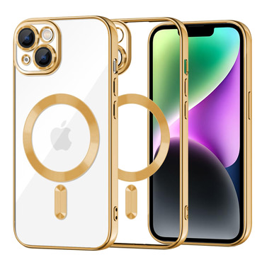 Maskica Techsuit "Luxury Crystal MagSafe" za iPhone 14 - gold