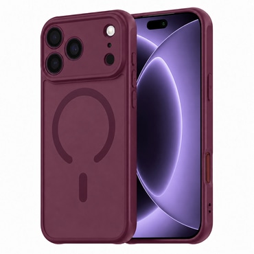 Hibridna maska "HaloFrost II MagSafe" za iPhone 17 Pro / 18 Pro - dark cherry